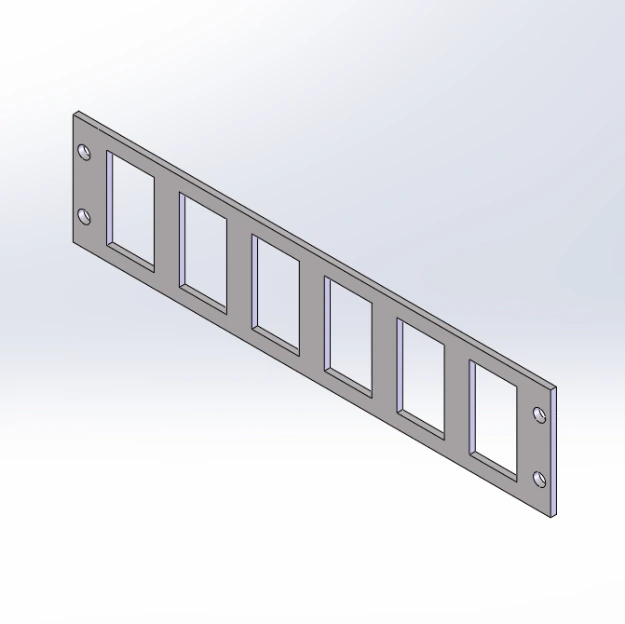 [FP-BLNK2SW6] - 2" Faceplate with Six Switch Cut-Outs