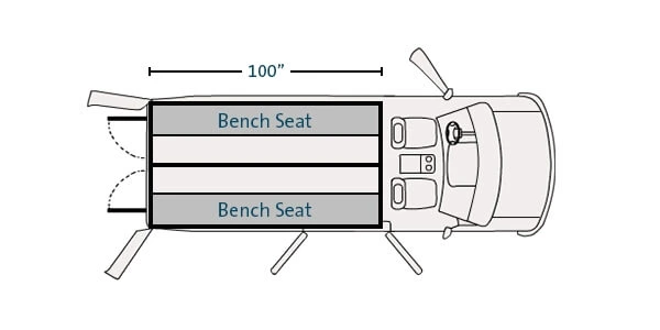 [PT-D02-100-2] - Prisoner Transport Insert For 2014-2024 Dodge Ram Promaster low or high roof Standard Length 136" WB Cargo Van
