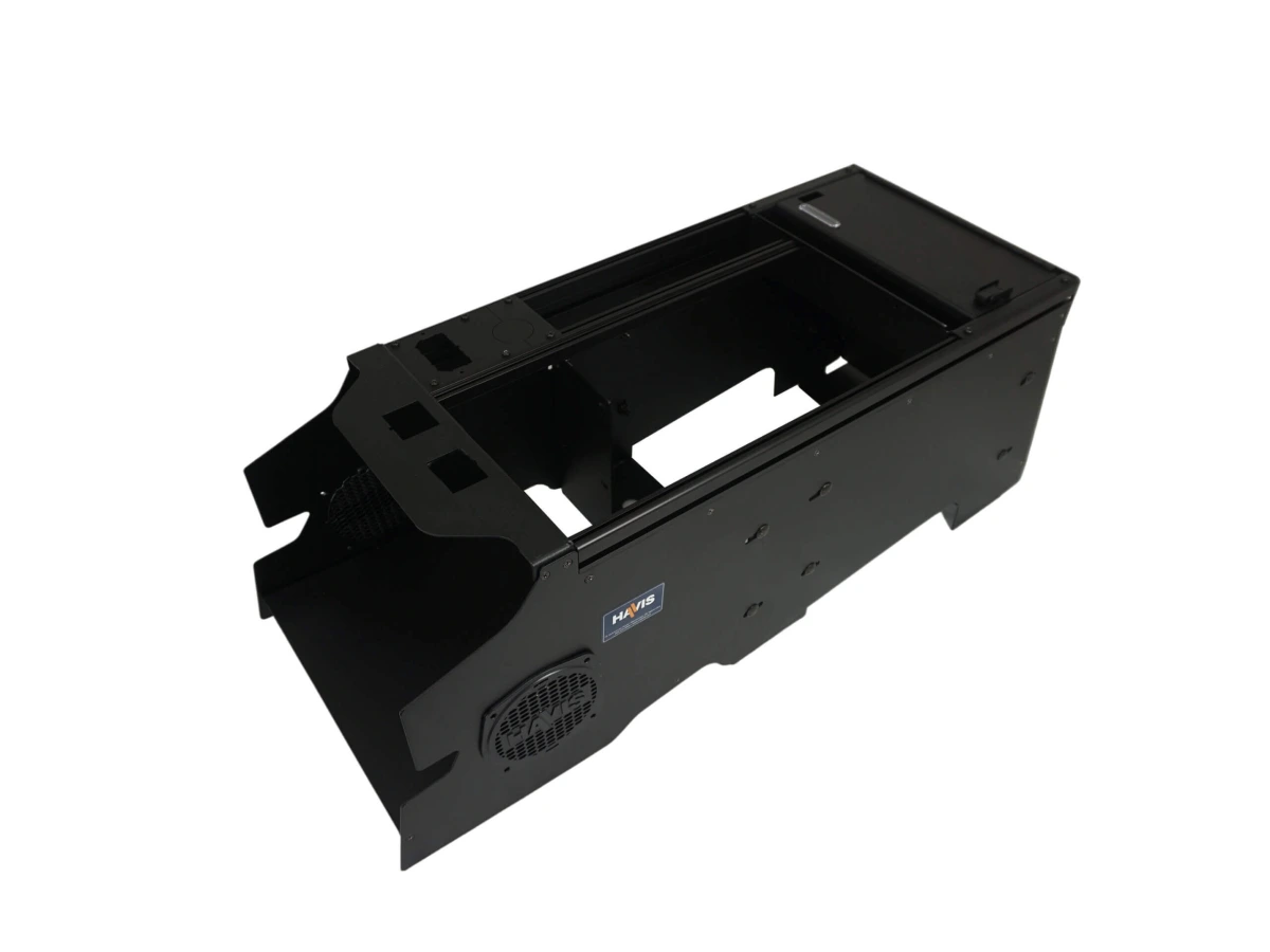[C-VSW-1700-F150-PM-2] DISCONTINUED – 12.5" Wide Flat 17" Vehicle-Specific Console With Internal PocketJet 8 Printer Mount for 2
