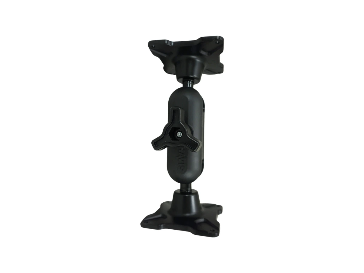 [DBM-1150-KS-0404] Dual Ball Mount with 1.50" Knob-Style Standard Housing, Two Long Stem VESA 75 Plates