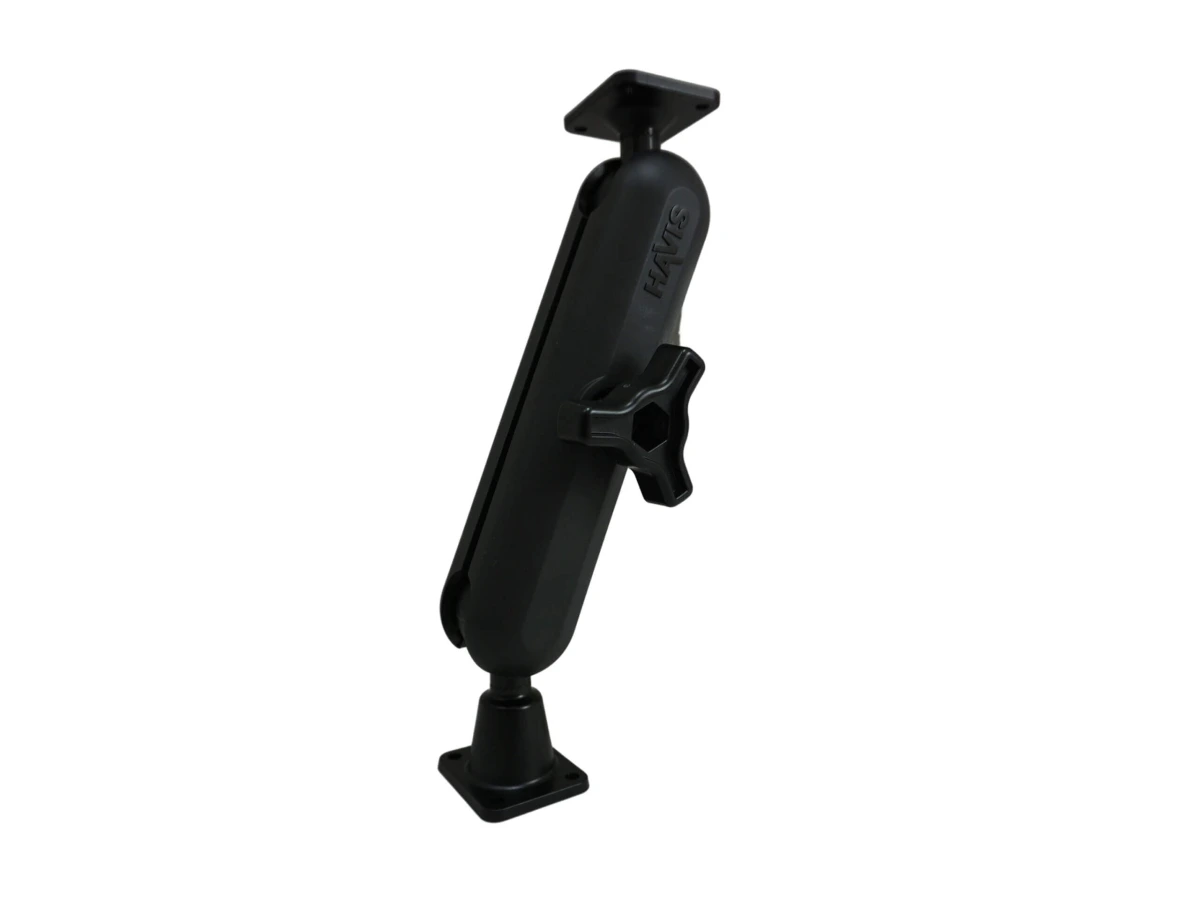 [DBM-1150-KL-0102] Dual Ball Mount with 1.50" Knob-Style Long Housing, One Standard AMPS Plate & One Long AMPS Plate