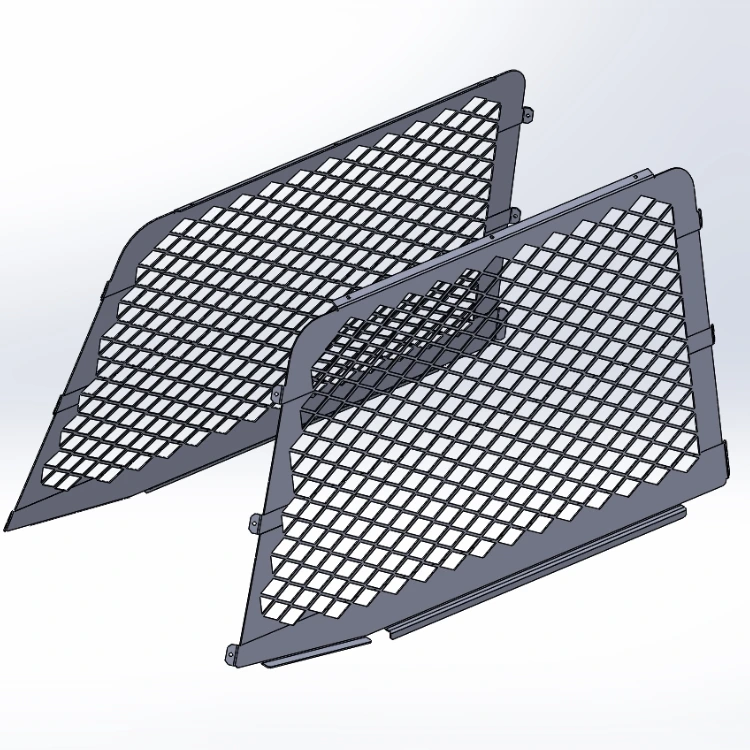 [WS-21TH-R-SET] - 2021+ Chevy Tahoe Square-Hole Punched Driver and Passenger Side Cargo Window Guards