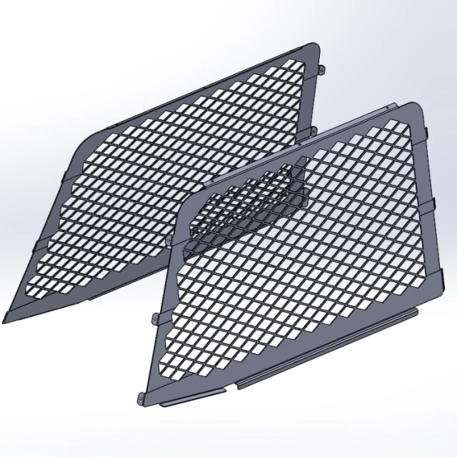 [WS-21TH-R-SET] - 2021+ Chevy Tahoe Square-Hole Punched Driver and Passenger Side Cargo Window Guards