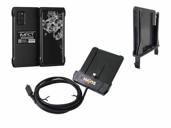 [PKG-PD-101-AGS20P-CGS20P] - DISCONTINUED – Package – Havis Phone Dock with Adapter & Juggernaut.Case IMPCT Smartphone Case – Sa