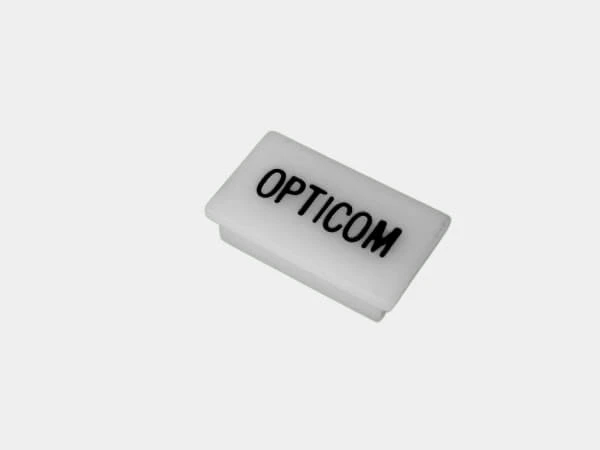 [C-LABEL-OPTICOM] - Standard White Switch Label W/ Black Imprint