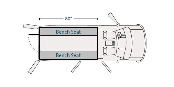[PT-C01-80-1] - Prisoner Transport Insert For 2007-2024 Chevrolet Express G-Series 2500/3500 Standard Length 135" WB Cargo van