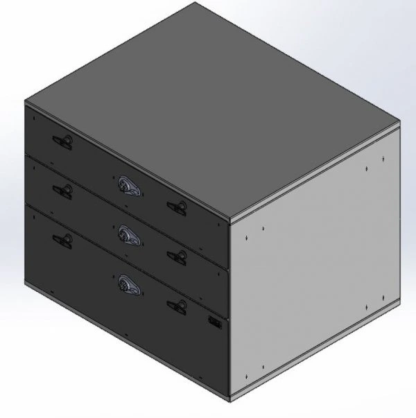 [CP-SWAT-UV] - Command Post, 36" W x 29" L x 28" Three Drawer Module with Draw-tight locking Handles and push-button lock.