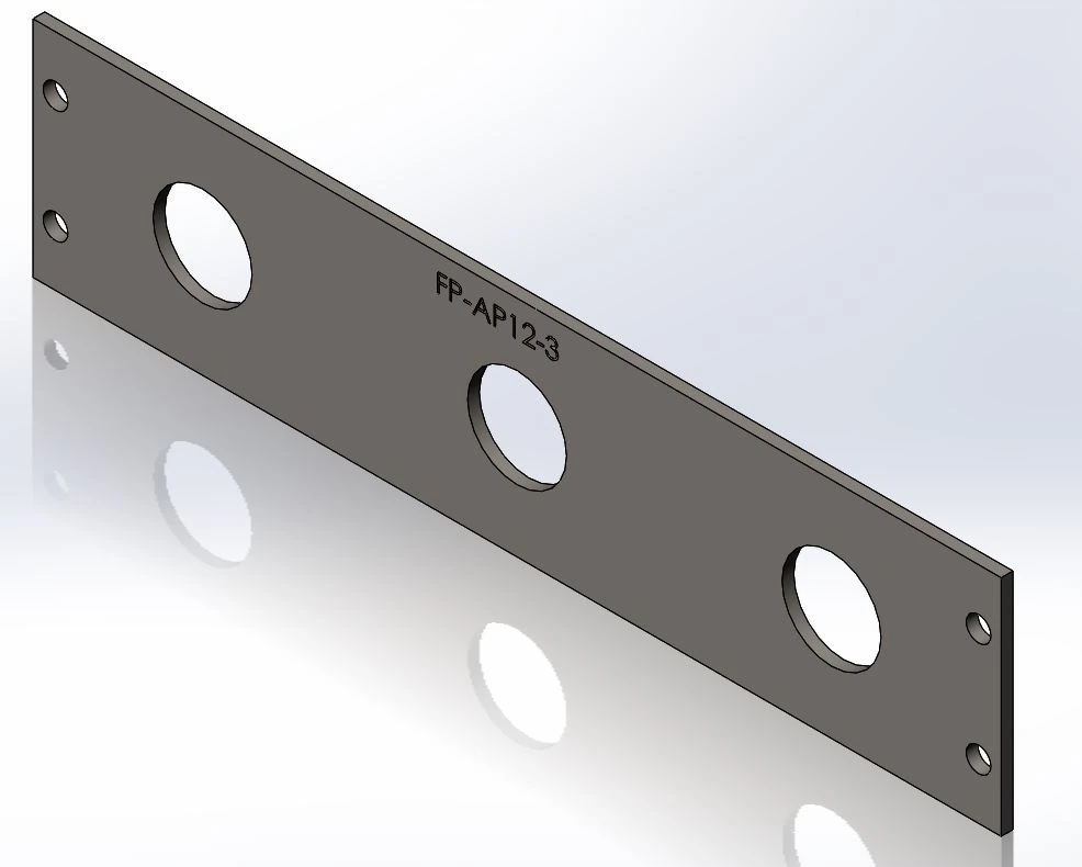 [FP-AP12-3] - 2" faceplate with Three DC Outlet cutouts