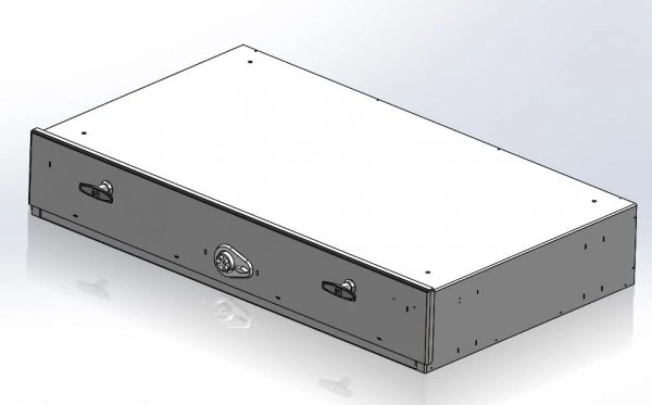 [CP-GB39-PB] - Storage Vault, 39" W x 22.75" L x 6.5" H with two draw-tight locking handles and push-button lock