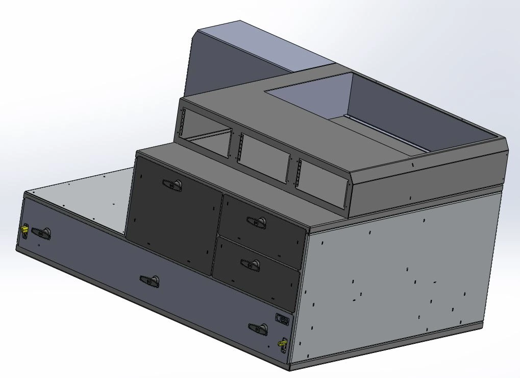 [CP-FS3D-WB1] - Command Post, 48" W x 36" L x 25" H Storage Drawers and Large Pop-up Whiteboard