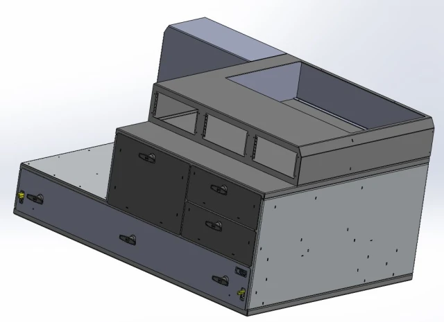 [CP-FS3D-WB1] - Command Post, 48" W x 36" L x 25" H Storage Drawers and Large Pop-up Whiteboard