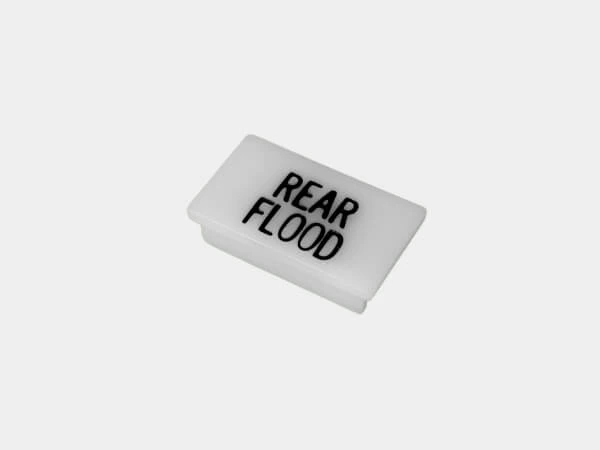 [C-LABEL-REAR-FLOOD] - Standard White Switch Label W/ Black Imprint