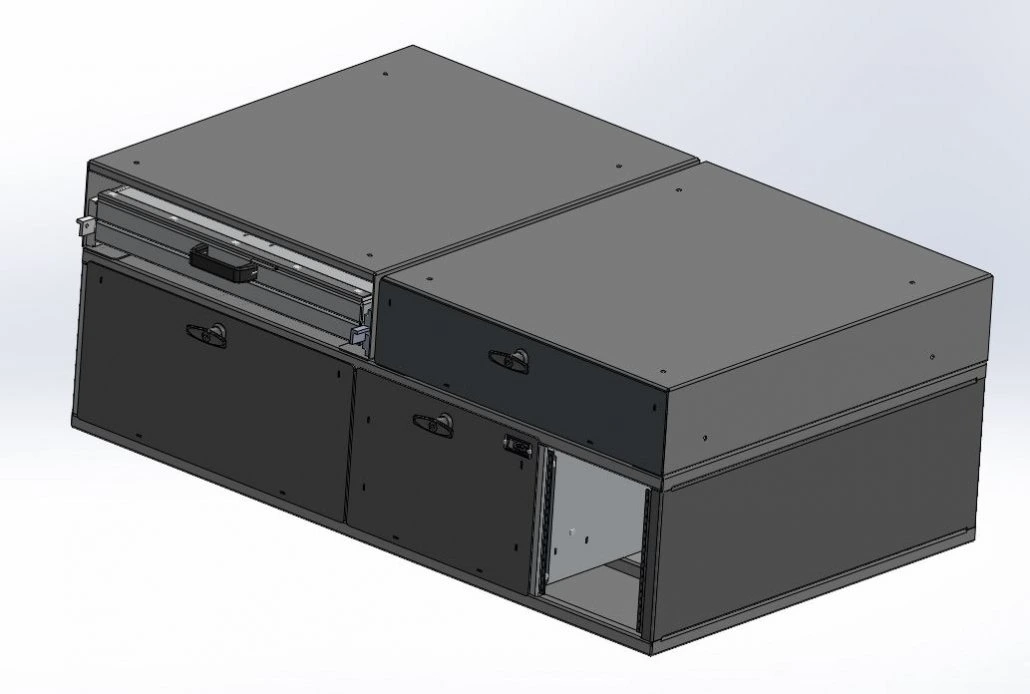 [CP-FSMD1-3D-30] - Command Post, 48" W x 30" Lx 17" H Two Module System with Storage Drawers and Map Drawer