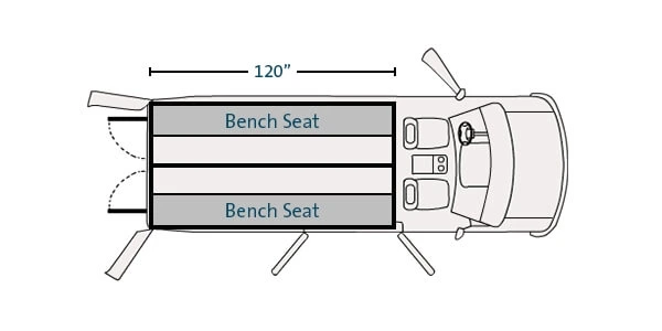[PT-F05-120-2] - Prisoner Transport Insert For 2015-2024 Ford Transit Low Roof long length 148" WB Cargo Van