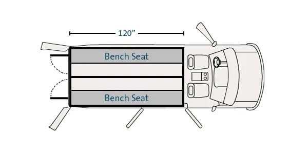 [PT-F05-120-2] - Prisoner Transport Insert For 2015-2024 Ford Transit Low Roof long length 148" WB Cargo Van