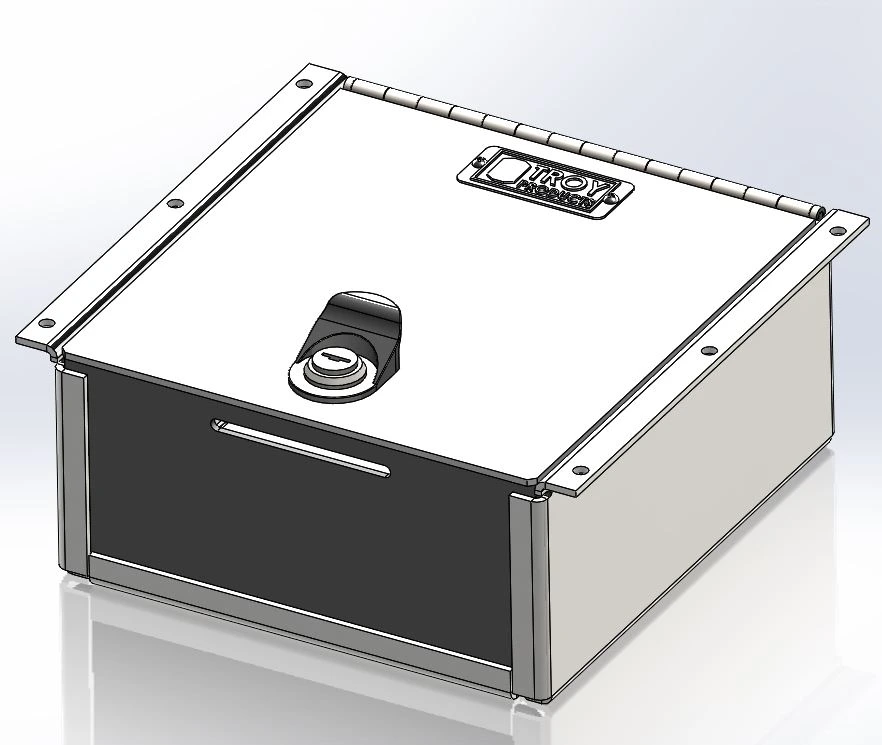[AC-GUNBOX-LP] - 8" Internal Lockable Lidded Storage Box for Low-Profile Consoles