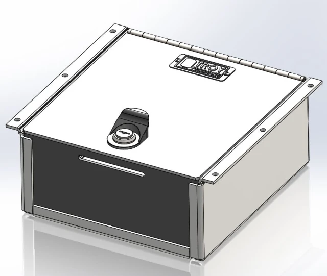 [AC-GUNBOX-LP] - 8" Internal Lockable Lidded Storage Box for Low-Profile Consoles