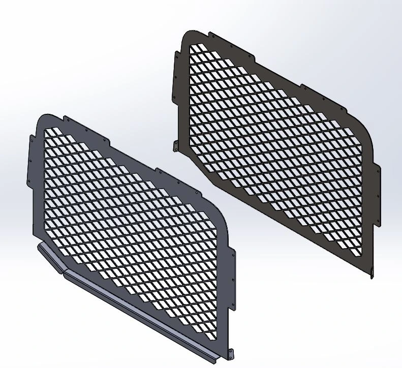 [AC-F150-15-SET] - Ford Truck Models F150 – F550 Driver and Passenger Side Diamond-Punched Window Guards