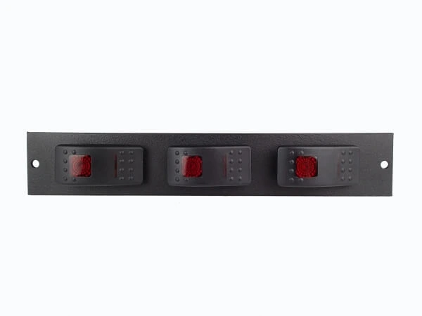 [C-PS-3] - DISCONTINUED – 1.5" Switch Plate, Internal Mount, 3 Horizontal Switch Cutouts