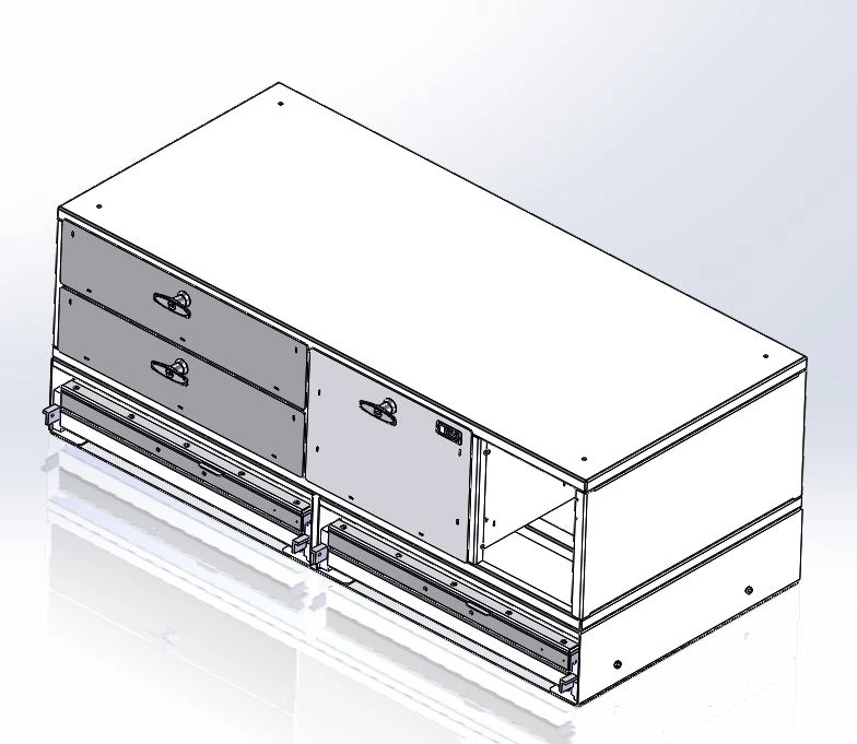 [CP-2SU95] - Command Post, 48" W x 22" L x 17" H Three Drawer Module with Dual Map Drawers and Draw-tight Locking Handles