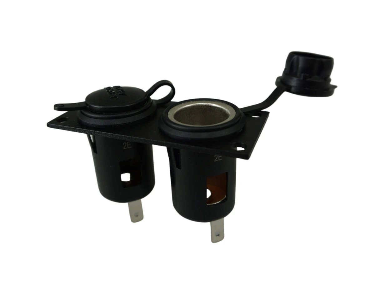 [C-W-LP2] - Dual Lighter Plug Socket Bracket w/ 2 Lighter Plugs for Wide VSW Consoles