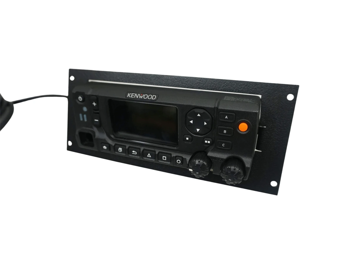 [C-EB35-KCH-1P-A] - Angled 1-Piece Equipment Mounting Bracket, 3.5" Mounting Space, Fits Kenwood KCH-20R remote radio