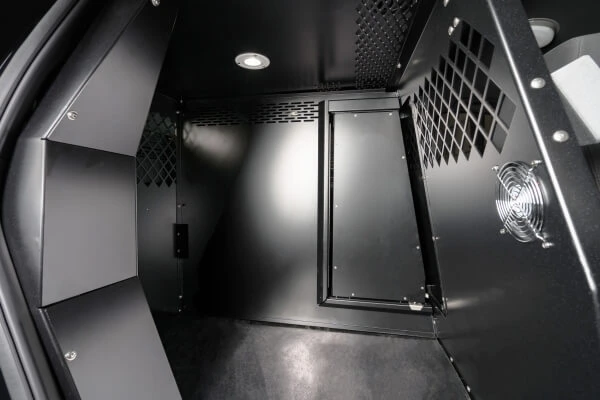 [K9-A-115-B] - Dual K9 Divider With Door For 2021-2024 Chevrolet Tahoe Extended K9 – Black
