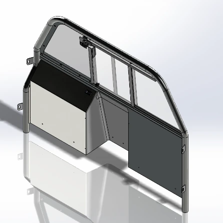 [TP-E-SM1-FS-SS] - Full Size Bent Frame Spacemaker Sliding Window Partition with Vertical Bar Bracket