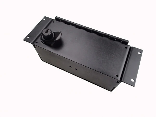 [C-AP-0325-L] - 3" Accessory Pocket w/Hinged Lid & Lock, 2.5" Deep
