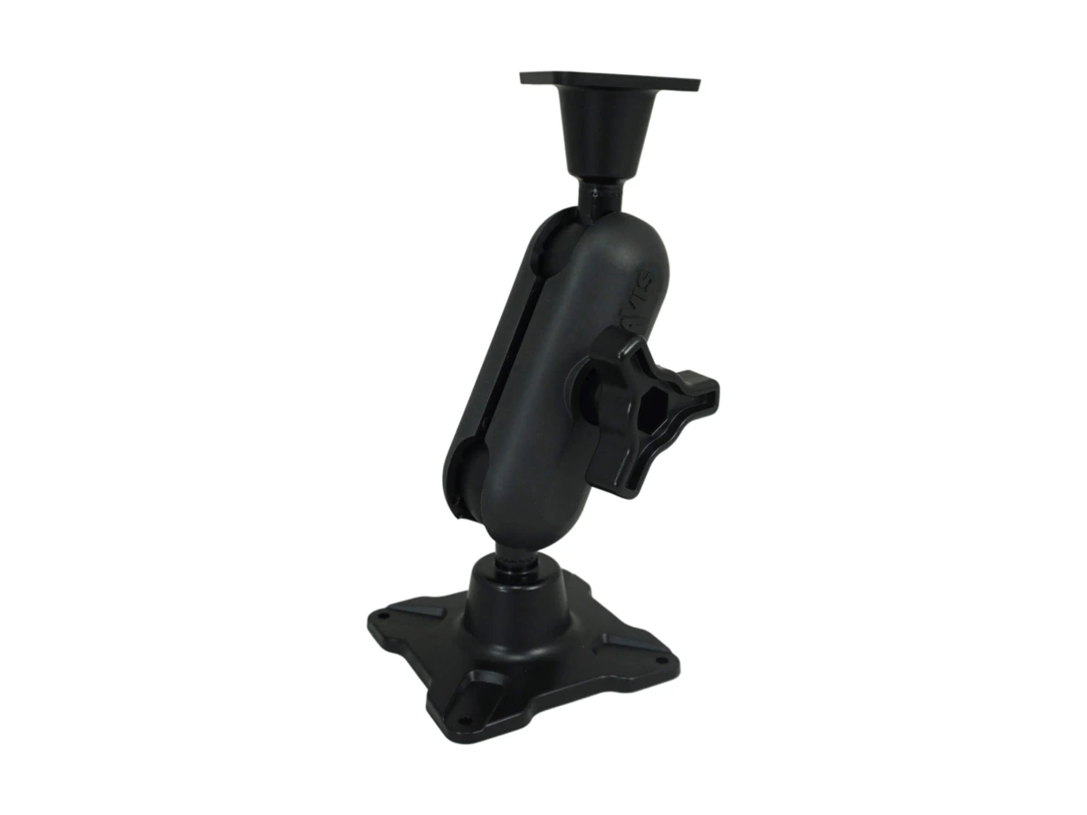 [DBM-1150-KS-0204] Dual Ball Mount with 1.50" Knob-Style Standard Housing Mount with One Long AMPS Plate & One Long VESA 75 Plat