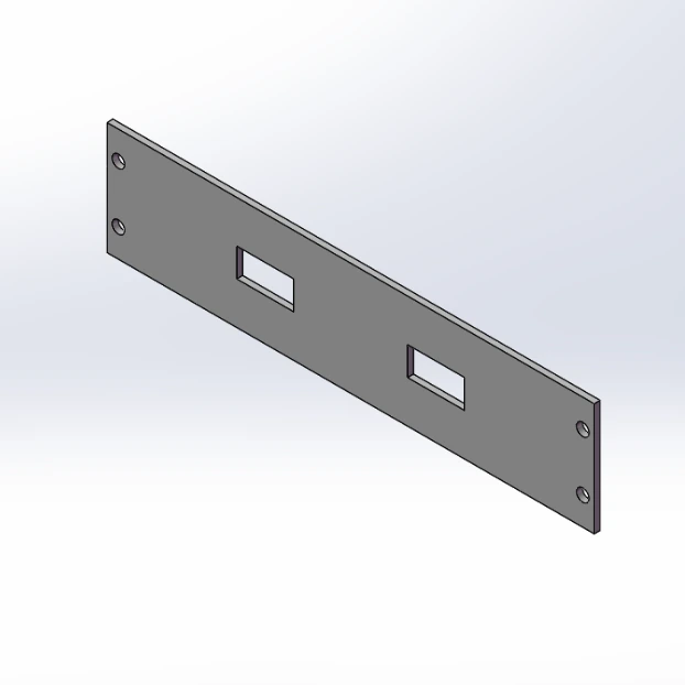 [FP-BLNK2SW2-S] - 2" Faceplate with Two .5 x 1 Rocker Switch Cut-Outs