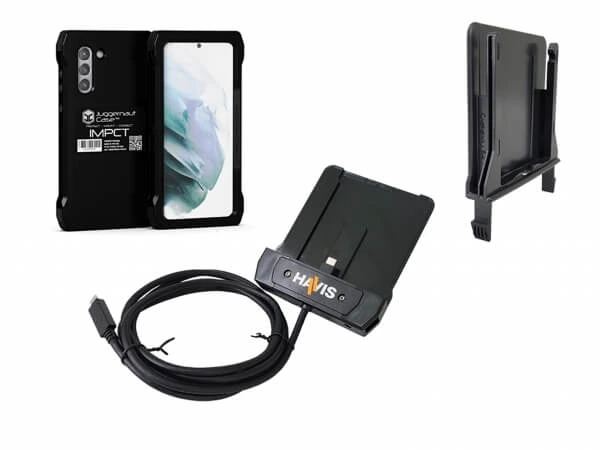[PKG-PD-101-AGS21-CGS21] - DISCONTINUED – Package – Havis Phone Dock with Adapter & Juggernaut.Case IMPCT Smartphone Case – Sams
