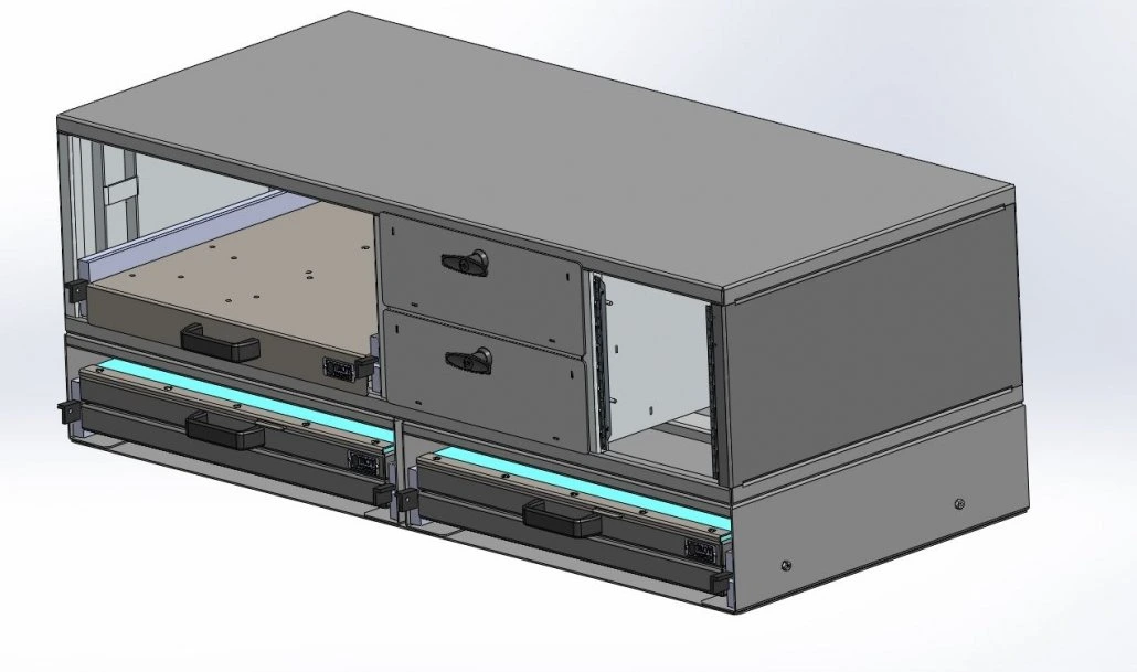 [CP-2SU95-MW] - Command Post, 48" W x 22" L x 18" H Map Drawer Modules with Slide-out Computer Tray and Two Storage Drawers