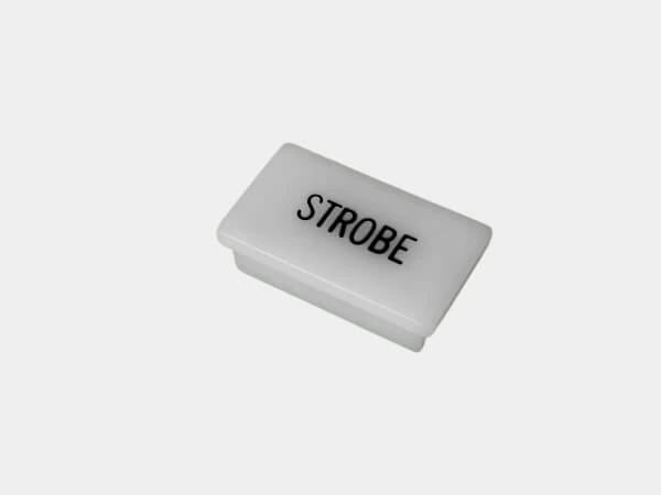 [C-LABEL-STROBE] - Standard White Switch Label W/ Black Imprint