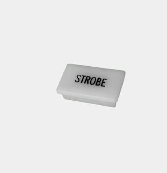 [C-LABEL-STROBE] - Standard White Switch Label W/ Black Imprint