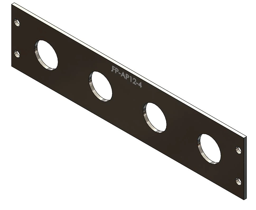 [FP-AP12-4] - 2" faceplate with Four DC Outlet cutouts