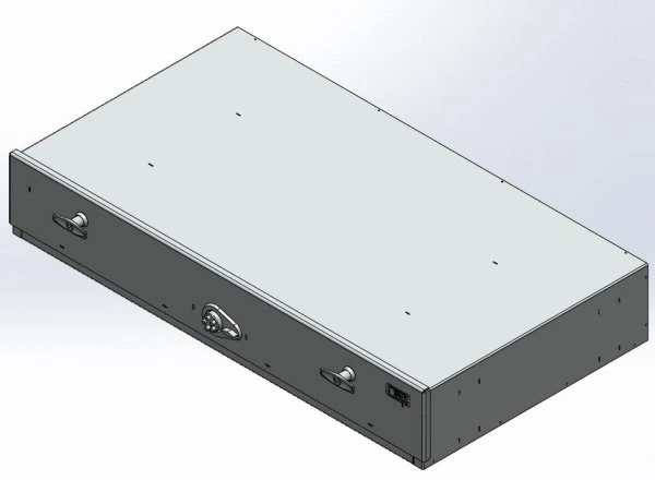 [CP-GB40-PB] - Storage Vault, 40" W x 22" L x 6.5" H with two draw-tight locking handles and push-button lock