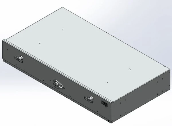 [CP-GB40-PB] - Storage Vault, 40" W x 22" L x 6.5" H with two draw-tight locking handles and push-button lock