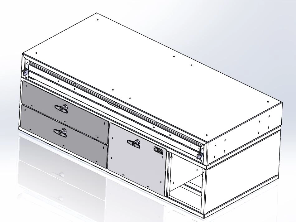 [CP-2SU95-FS1] - Command Post, 48" W x 22" L x 17" H Three Drawer Module with Top Map Drawer and Draw-tight Locking Handles