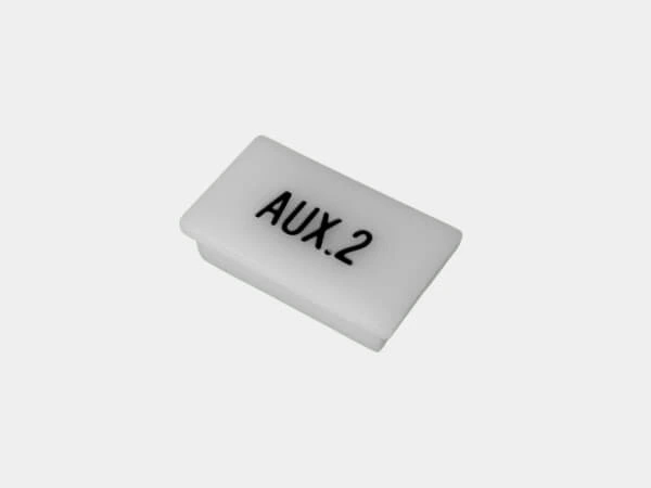 [C-LABEL-AUX2] - Standard White Switch Label W/ Black Imprint