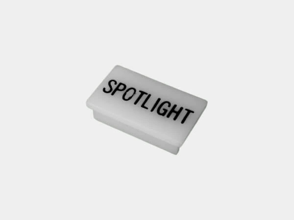 [C-LABEL-SPOTLIGHT] - DISCONTINUED – Standard White Switch Label W/ Black Imprint