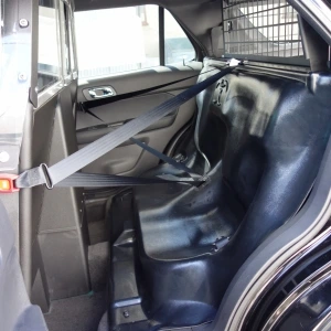 [PS-21TH-OS-R] - 2021+ Chevy Tahoe Plastic Seat with Officer Safe Seat Belt System and Cargo Partition