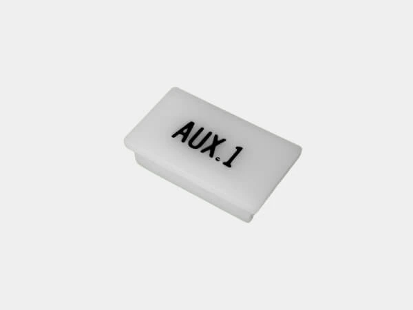 [C-LABEL-AUX1] - Standard White Switch Label W/ Black Imprint