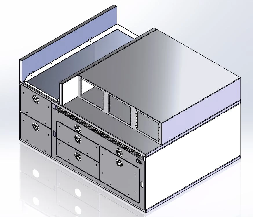 [CP-KC-COMMAND] - Command Post, 48" W x 36" L x 26.5" H Map Drawer, Computer Tray, Five Storage Drawers, Equipment Mounting Area