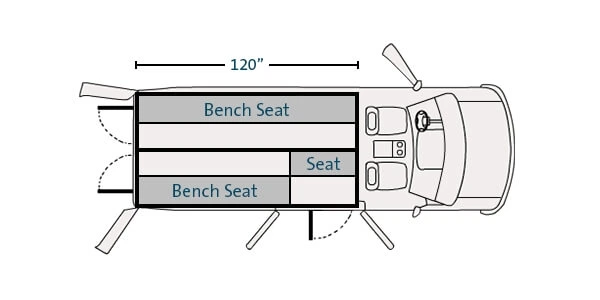 [PT-D03-120-3] - Prisoner Transport Insert For 2014-2024 Dodge Ram Promaster Low or High Roof Long Length 159" WB Cargo Van