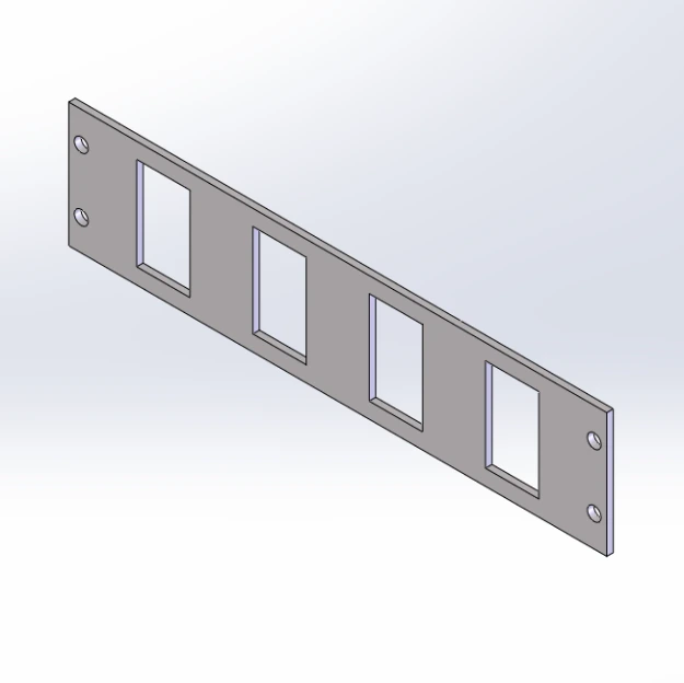 [FP-BLNK2SW4] - 2" Faceplate with Four 1.48 x .85 Rocker Switch Cut-Outs