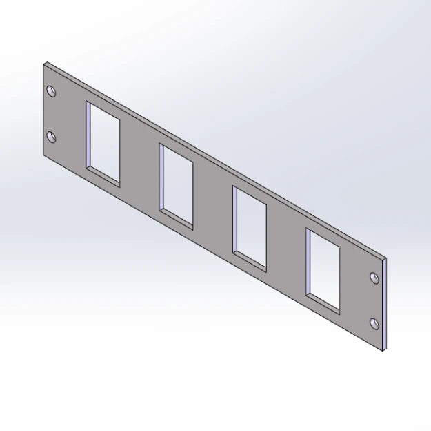 [FP-BLNK2SW4] - 2" Faceplate with Four 1.48 x .85 Rocker Switch Cut-Outs