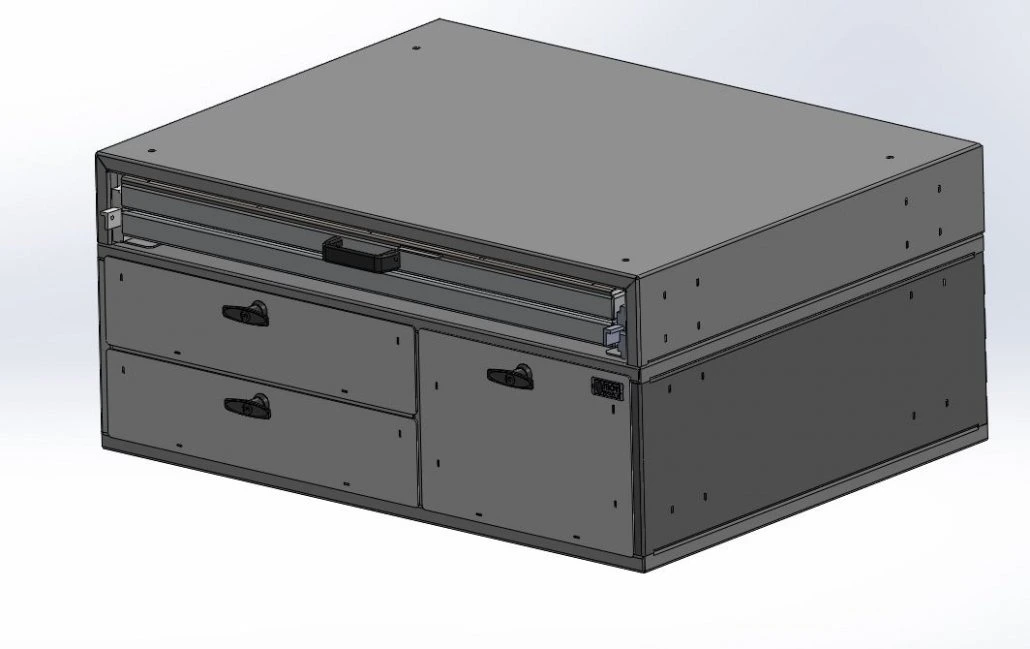 [CP-3D-MS1-30] - Command Post, 39" W x 30" L x 17" H Two Module System with Top Map Drawer and Draw-tight Locking Handles