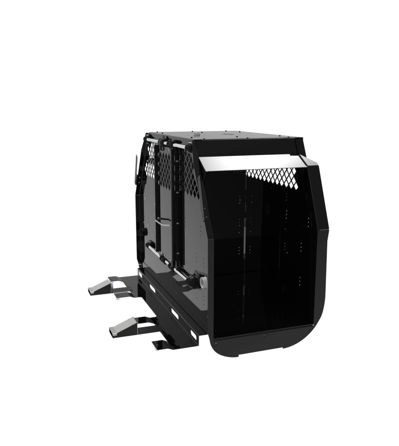[K9-F23-SDS-3-B] Standard K9 Transport System With Side Door Storage For 2017-2024 Ford F-Series – Black