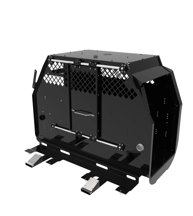[K9-F23-SDS-3-B] Standard K9 Transport System With Side Door Storage For 2017-2024 Ford F-Series – Black